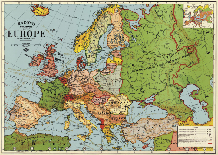 Poster - Karta Europa Vintage i gruppen hos Reforma (WRAP-EUR3)